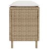 vidaXL Gartenbank mit Kissen Beige 110x30x40,5 cm Poly Rattan