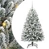 vidaXL K&uuml;nstlicher Weihnachtsbaum Gr&uuml;n und Wei&szlig; 150 cm PVC und Metall