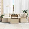 vidaXL Garten-Sofa-Set mit Speicher 7 pcs Beige Poly Rattan
