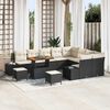 vidaXL Garten-Sofa-Set mit Kissen mit Kissen 12 pcs Schwarz und Creme