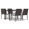 vidaXL 5-tlg. Garten-Essgruppe mit Kissen Poly Rattan und Stahl