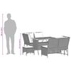 vidaXL 5-tlg. Garten-Sofagarnitur mit Kissen Beige Poly Rattan