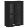 vidaXL Highboard VIKEN Schwarz 80x40x190 cm Massivholz Kiefer