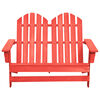 vidaXL Adirondack-Gartenbank 2-Sitzer Massivholz Tanne Rot