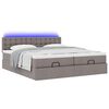 vidaXL Ottoman-Bett mit Matratzen & LEDs Taupe 160x200 cm Stoff