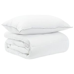 vidaXL Duvet- und Kopfkissen-Set 2 stk. 135 x 200 cm Sommer Wei&szlig;