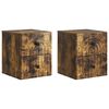 vidaXL Wandmontierter Nachttisch 2 pcs Ger&auml;ucherte Eiche Holzwerkstoff