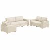 vidaXL Sofa Set 3 stk. Beige Leinenmischgewebe