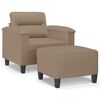 vidaXL Sessel mit Hocker Cappuccino-Braun 60 cm Kunstleder