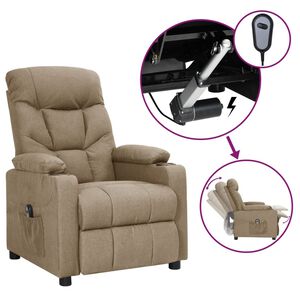 vidaXL Relaxsessel Elektrisch Taupe Stoff