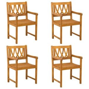 vidaXL Gartenst&uuml;hle 4 pcs Natur Massives Akazienholz