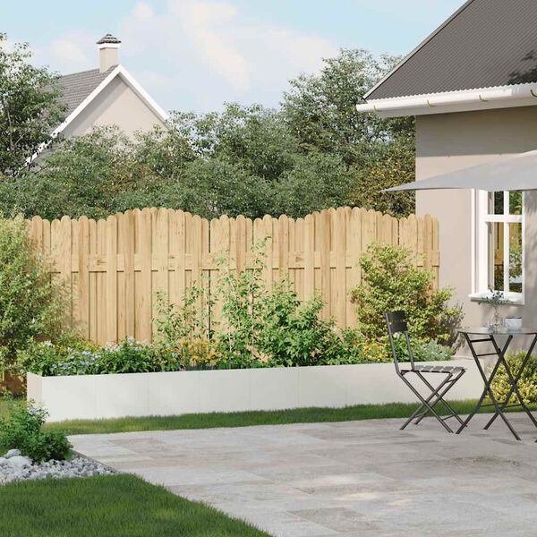 vidaXL Pflanzkübel Weiß 360x40x40 cm Kaltgewalzter Stahl