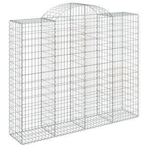 vidaXL Gabione mit Hochbogen 200x50x160/180 cm Verzinktes Eisen