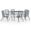 vidaXL 7-tlg. Garten-Essgruppe Stahl Anthrazit