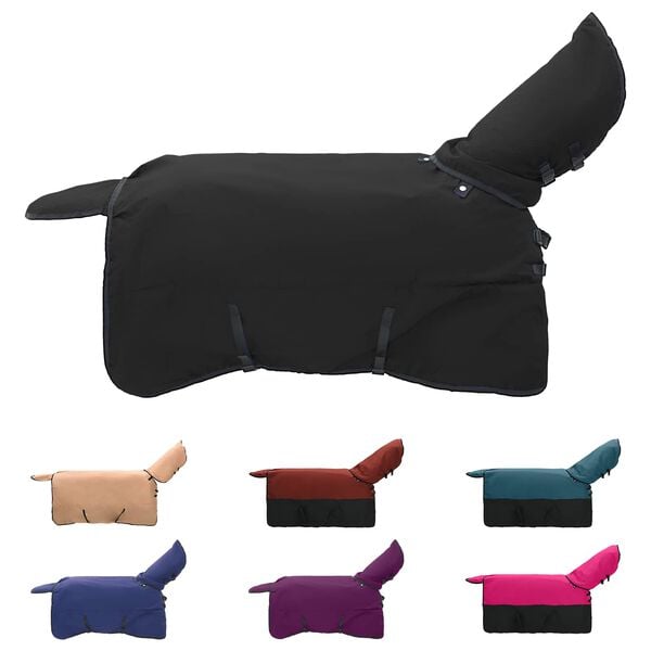 vidaXL Pferdedecke Dunkelgr&uuml;n und Schwarz 85 cm Polyester