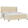 vidaXL Boxspringbett mit Kopfteil Creme 200 x 200 cm Stoff