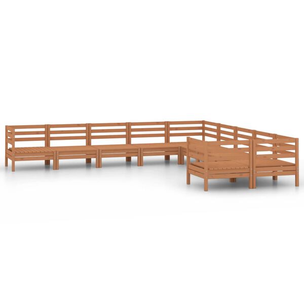 vidaXL 10-tlg. Garten-Lounge-Set Honigbraun Massivholz Kiefer