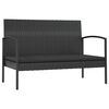 vidaXL 16-tlg. Garten-Lounge-Set mit Auflagen Poly Rattan Schwarz