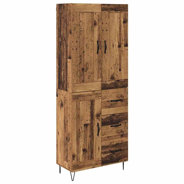 vidaXL Highboard Altholz 69,5 x 34 x 180 cm Holzwerkstoff