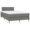vidaXL Boxspringbett mit Matratze & LED Dunkelgrau 120x190 cm Stoff
