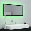 vidaXL LED-Badspiegel Schwarz 90x8,5x37 cm Acryl