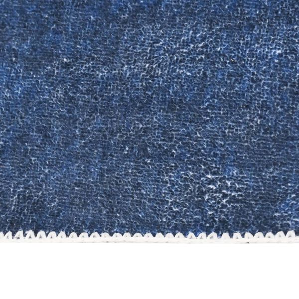 vidaXL Teppich Waschbar Faltbar Marineblau 200x300 cm Polyester