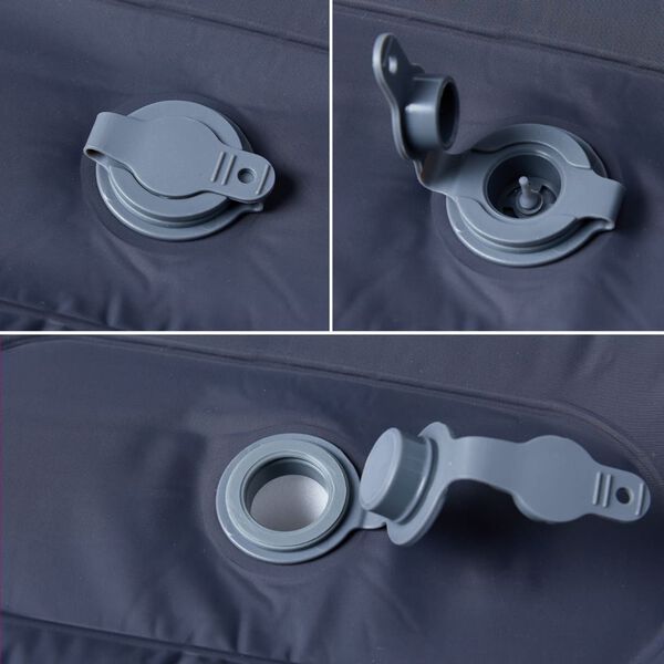 vidaXL Selbstaufblasende Isomatte mit Kissen Grau