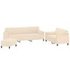 vidaXL 3-tlg. Sofagarnitur mit Kissen Creme Samt