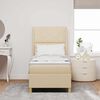 vidaXL Boxspringbett mit Matratze mit Kopfteil Creme 80 x 200 cm Stoff