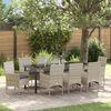 vidaXL Garten Essgruppe mit Kissen 9 pcs Hellgrau Poly-Rattan