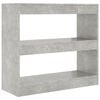 vidaXL B&uuml;cherregal/Raumteiler Betongrau 80x30x72 cm