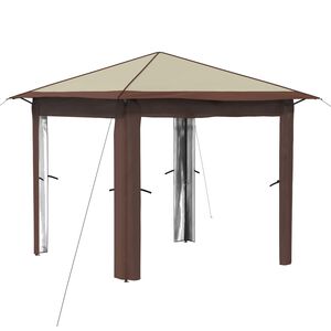 vidaXL Gazebo ohne Seitenwand 2,6 x 2,6 m Creme und Braun