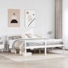 vidaXL Seniorenbett mit Kopfteil ohne Matratze Wei&szlig; 200x200 cm
