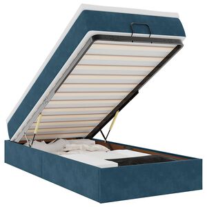 vidaXL Ottoman-Bett mit Matratze Dunkelblau 90x190 cm Samt