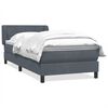 vidaXL Boxspringbett mit Matratze Dunkelgrau 100x210 cm Samt