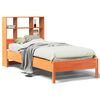 vidaXL Massivholzbett mit Regal ohne Matratze Wachsbraun 100x200 cm