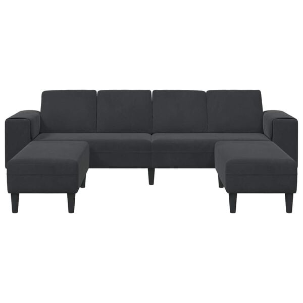 vidaXL Wohnzimmer Couch 3 pcs Schwarz