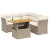 vidaXL 5-tlg. Garten-Sofagarnitur mit Kissen Beige Poly Rattan