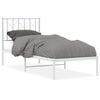 vidaXL Metallbett ohne Matratze mit Kopfteil Wei&szlig; 75x190 cm