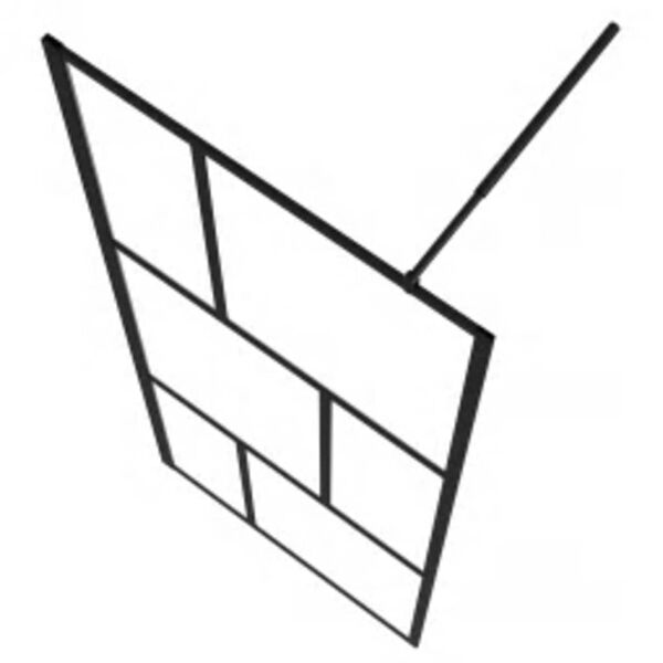 vidaXL Duschwand f&uuml;r Begehbare Duschen mit Hartglas Schwarz 80x195 cm