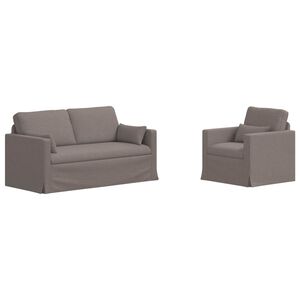 vidaXL Sofa 2 pcs Taupe