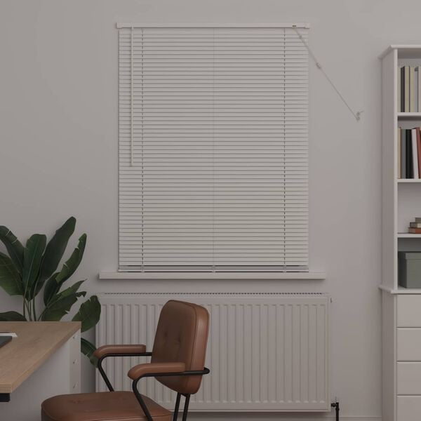 vidaXL Venetianer Jalousie Verstellbar Wei&szlig; 150 x 90 cm PVC