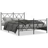 vidaXL Bettgestell mit Kopf- und Fu&szlig;teil Metall Schwarz 140x200 cm