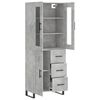 vidaXL Highboard Betongrau 69,5x34x180 cm Holzwerkstoff