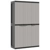 vidaXL Gartenschrank Grau und Schwarz 97x37x165 cm PP
