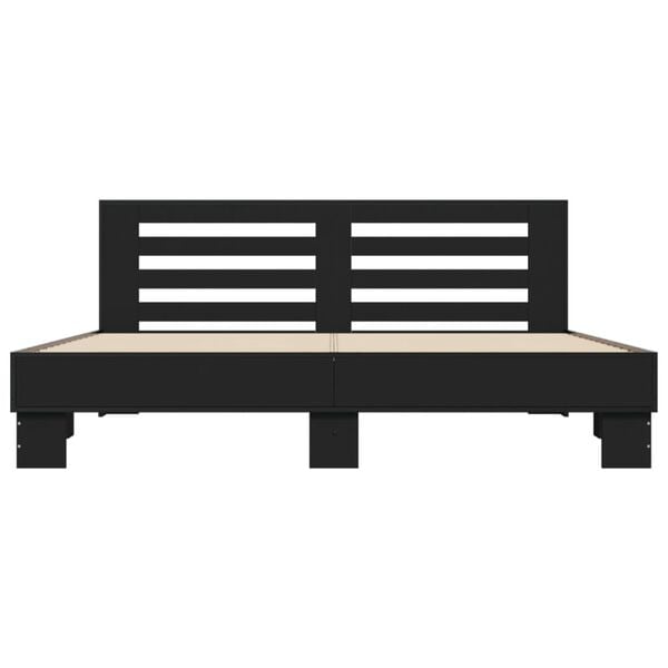 vidaXL Bettgestell Schwarz 180x200 cm Holzwerkstoff und Metall