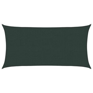 vidaXL Sonnensegel 2 x 6 m HDPE Rechteckig Dunkelgr&uuml;n