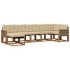 vidaXL Outdoor-Sofagarnitur mit Kissen 7 pcs Natur und Beige