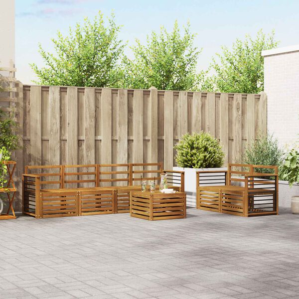 vidaXL Sofagarnituren 7 pcs Natur Massivholz Akazie