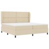 vidaXL Boxspringbett mit Matratze Creme 200 x 200 cm Stoff